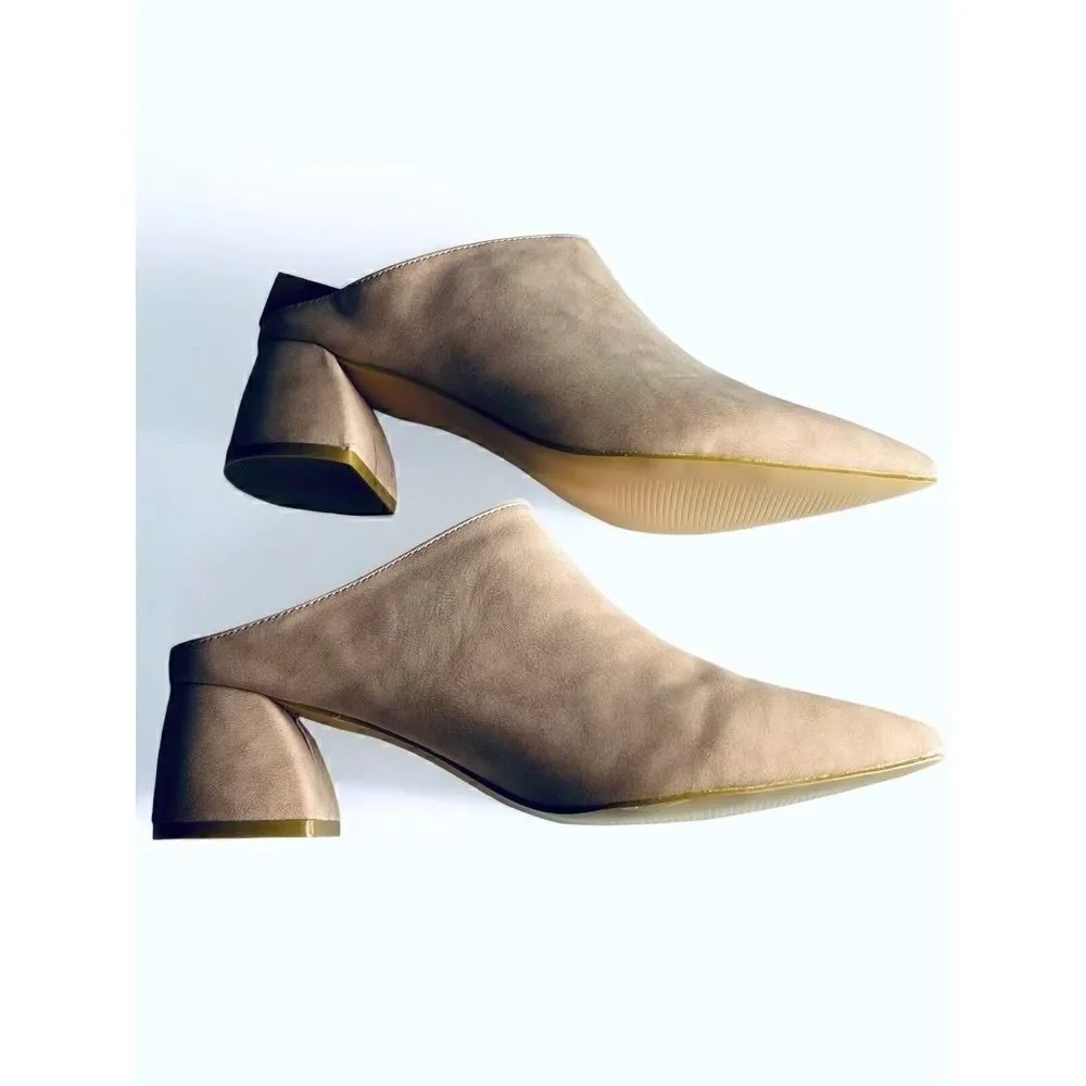 Seven7 Women’s Blush Monika Faux Leather Pointed Toe Slip On Mules Pink Sz 9